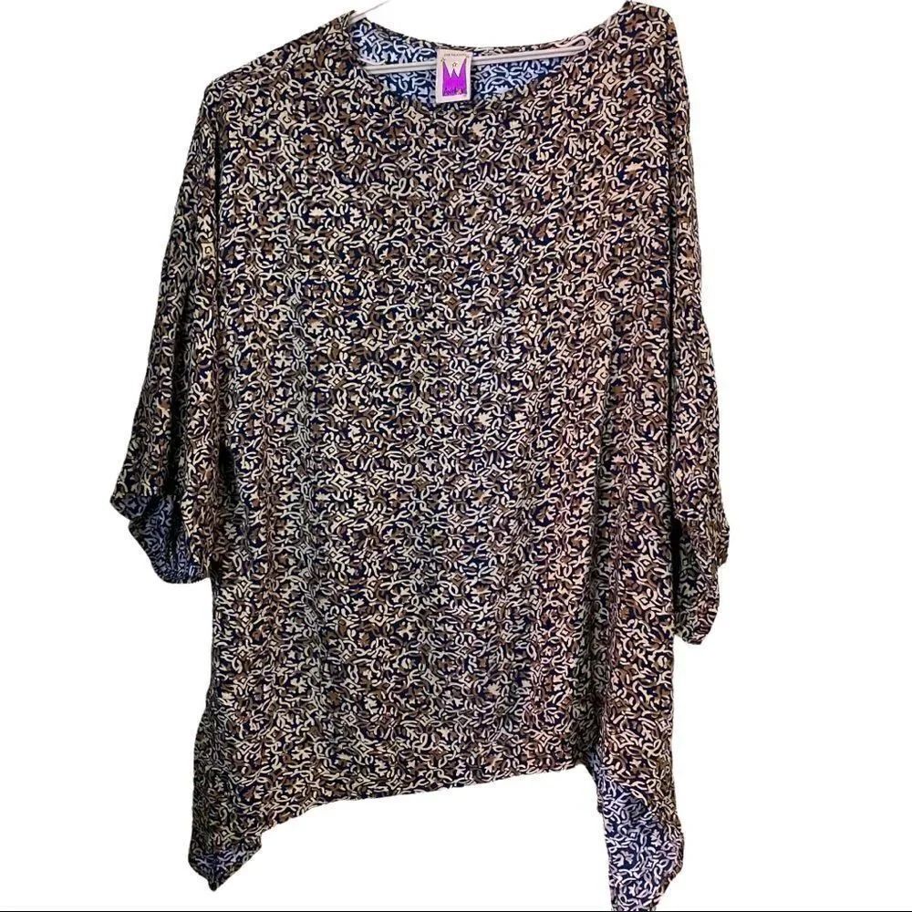 Anthony Original Graphic Asymmetrical Blouse Size 3X - Picture 1 of 7